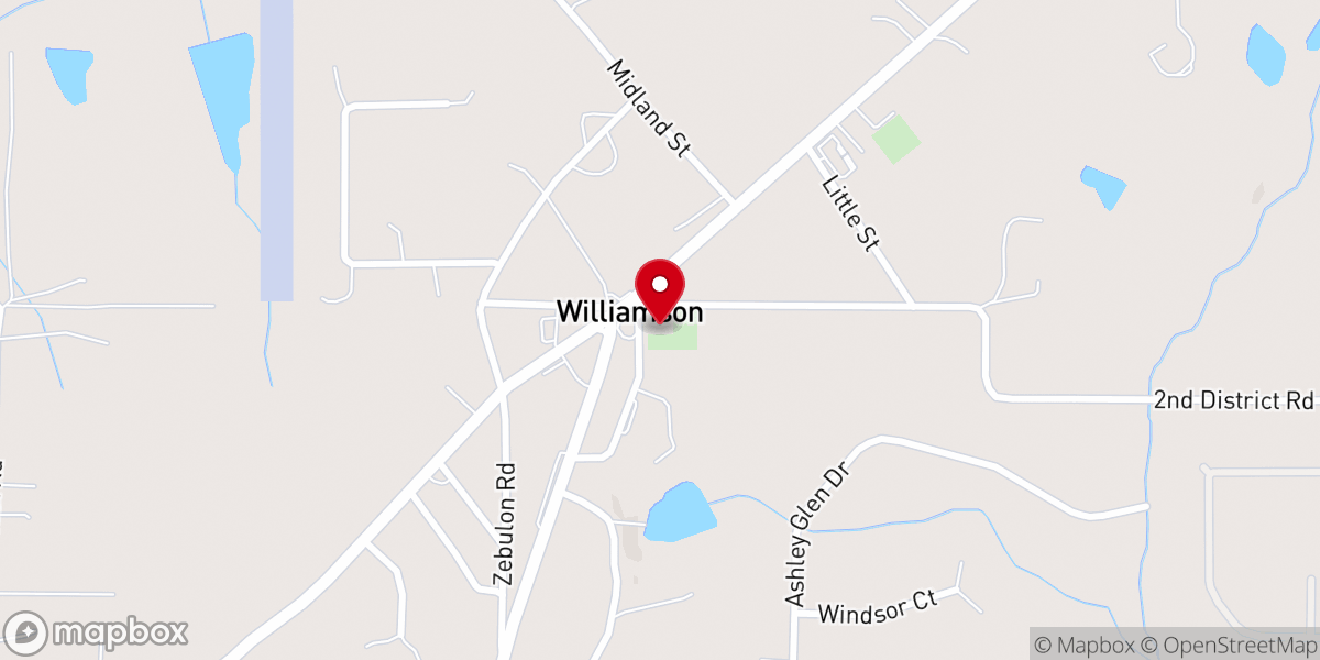 Map showing location of Williamson Methodist Church