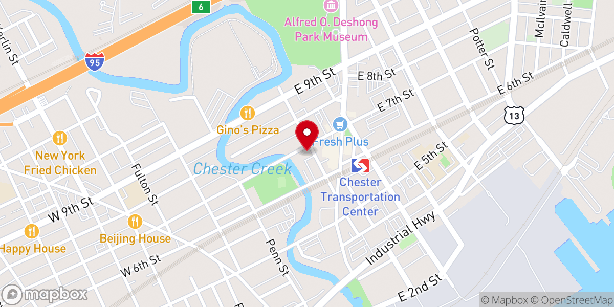 Map showing location of CityTeam Chester