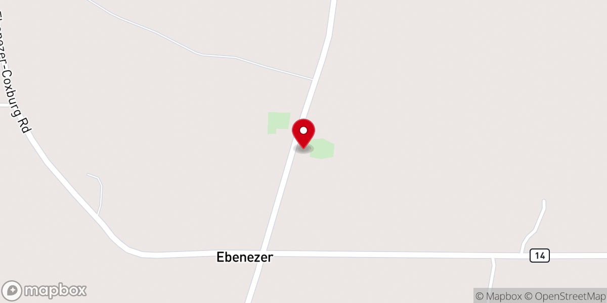 Map showing location of Ebenezer Mt. Zion United Methodist Church