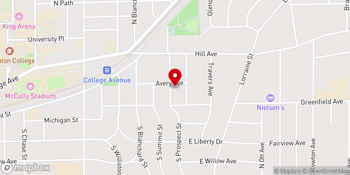 Map showing location of Second Baptist Church-Wheaton