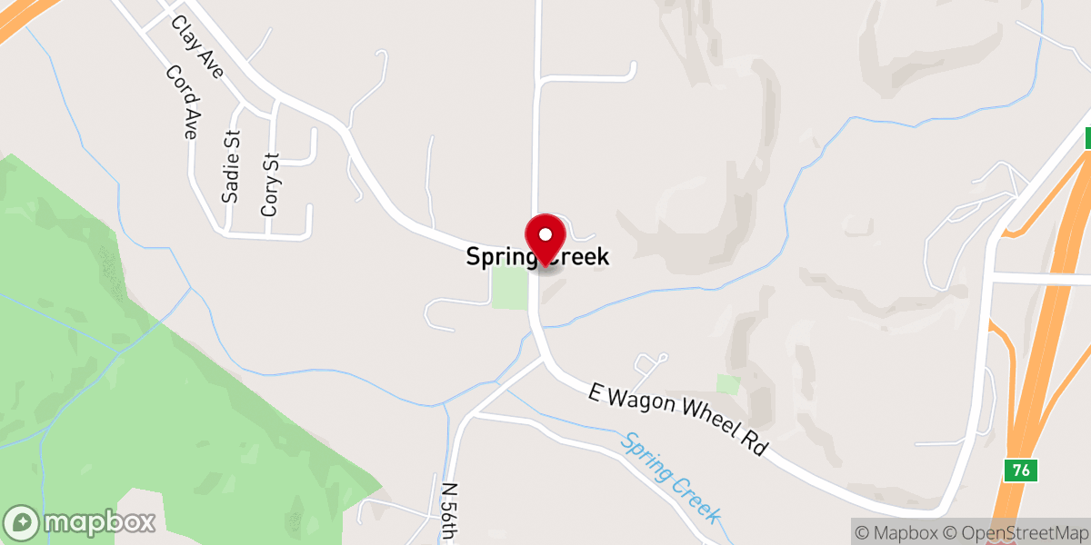 Map showing location of Spring Creek Missionary Baptist Church