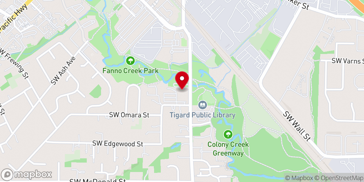 Map showing location of Northwest Christian Church - Tigard Campus