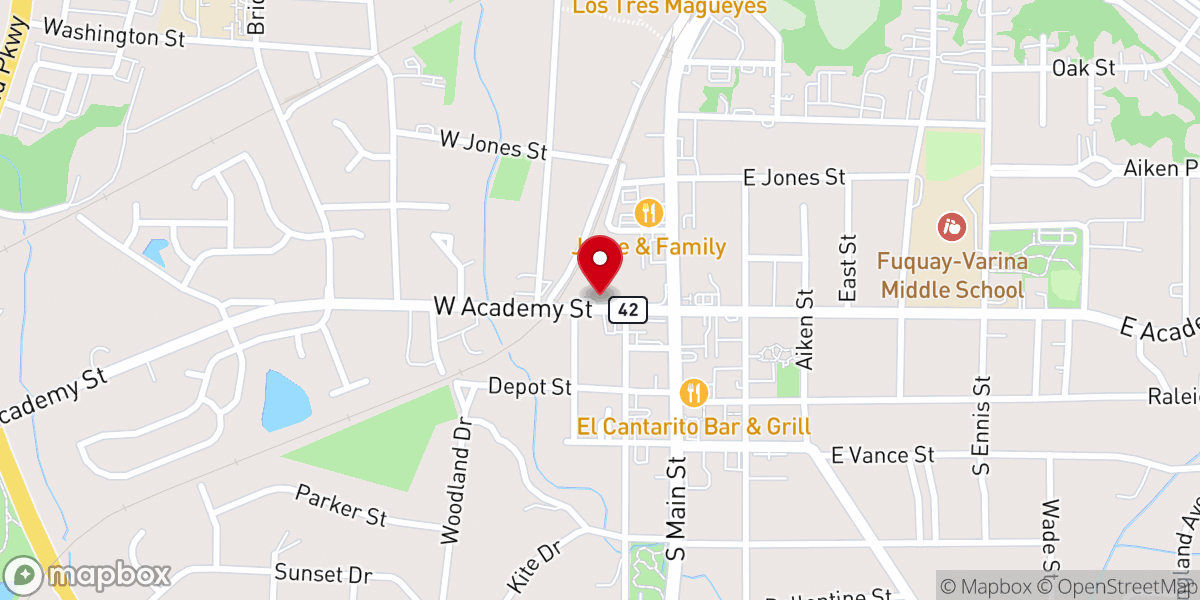 Map showing location of Fuquay Varina Emergency Food Pantry