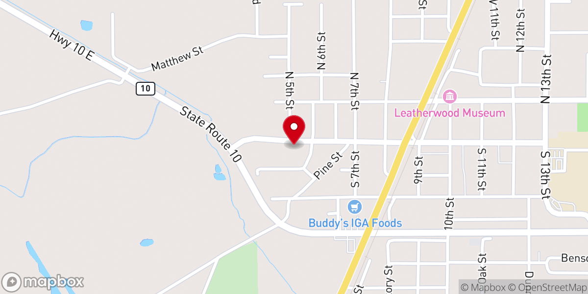 Map showing location of First United Pentecostal Church