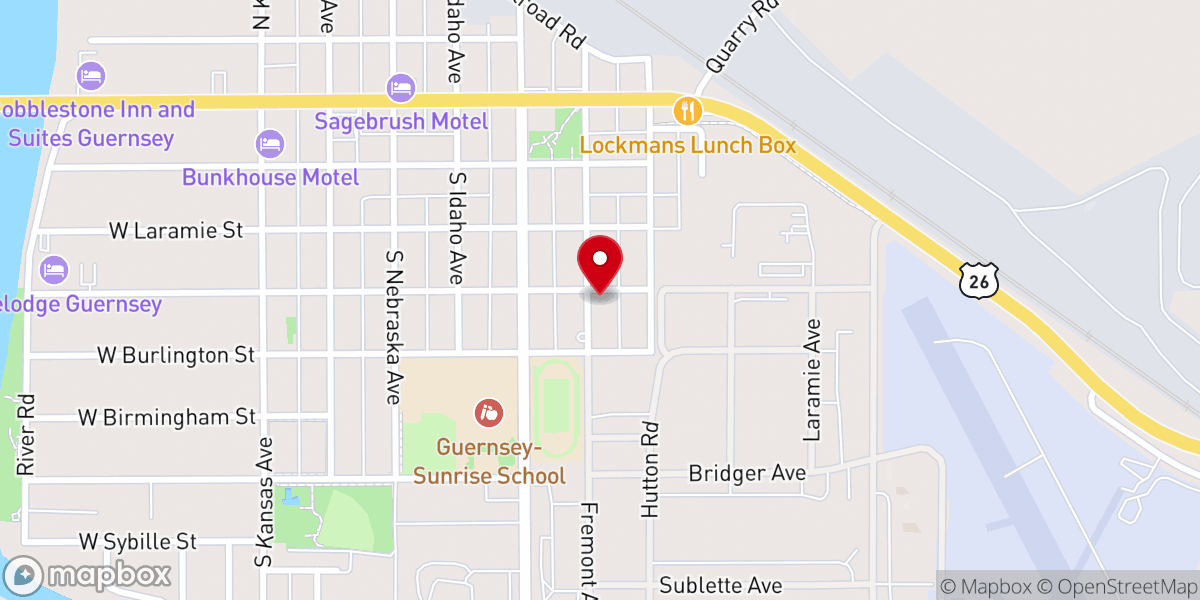 Map showing location of Oregon Trail Baptist Church