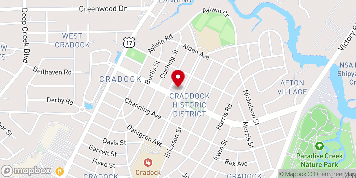 Map showing location of Cradock Presbyterian Church