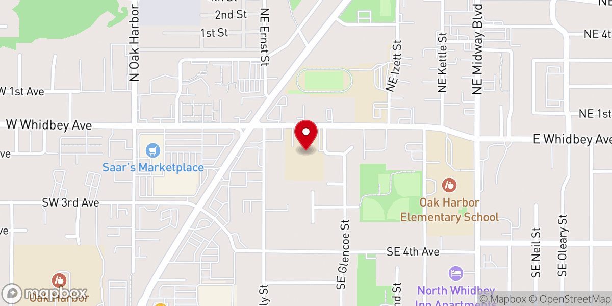 Map showing location of Oak Harbor Christian School