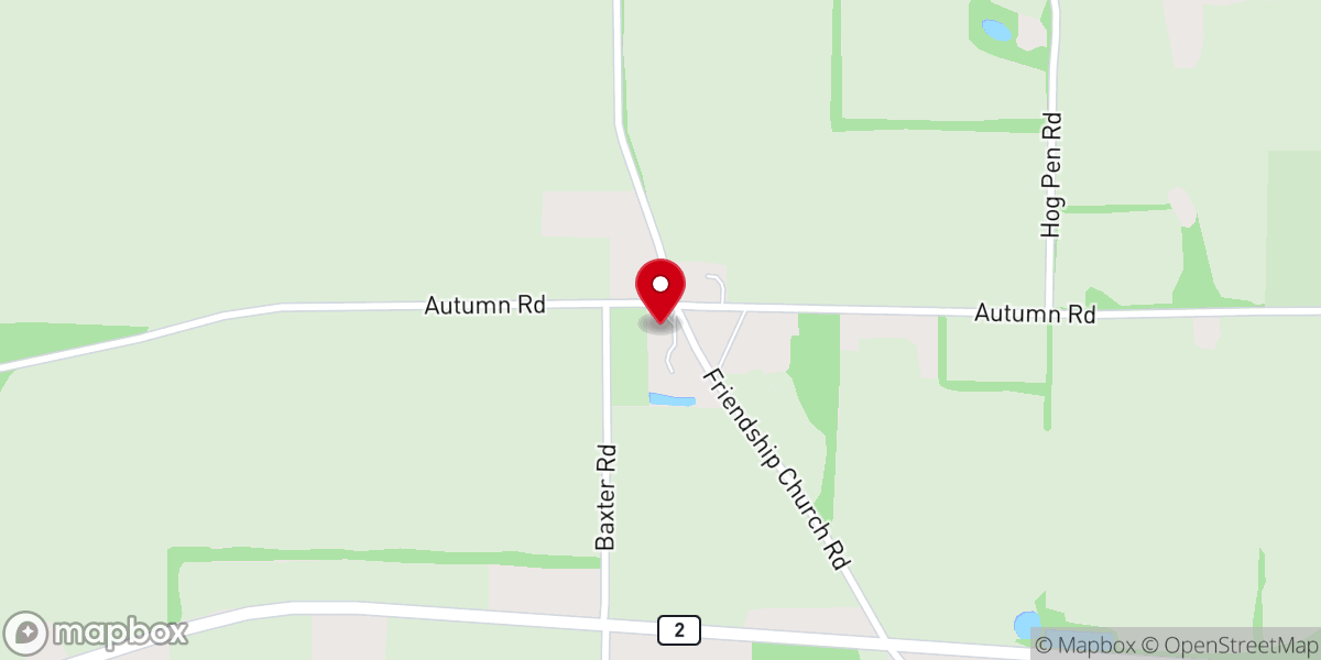 Map showing location of Friendship Baptist Church