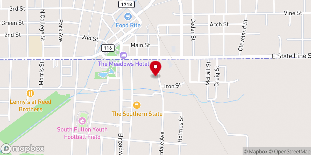 Map showing location of Liberty Worship Center