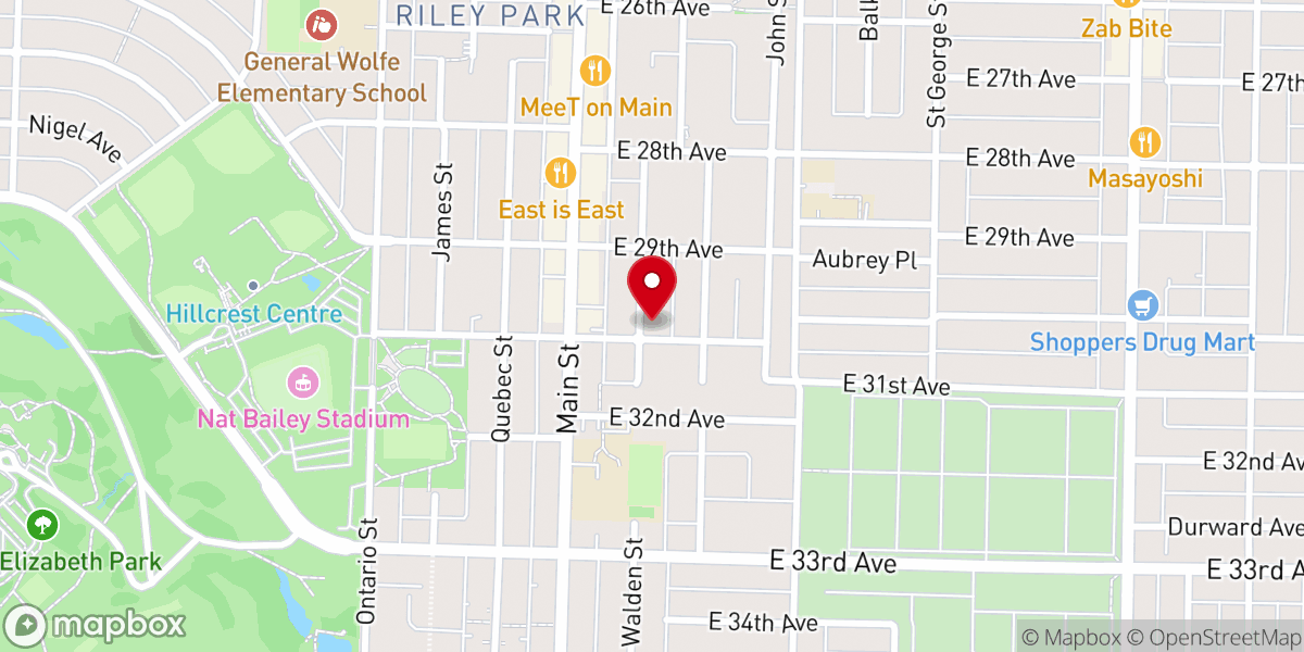 Map showing location of Holy Cross Japanese Canadian Anglican Church