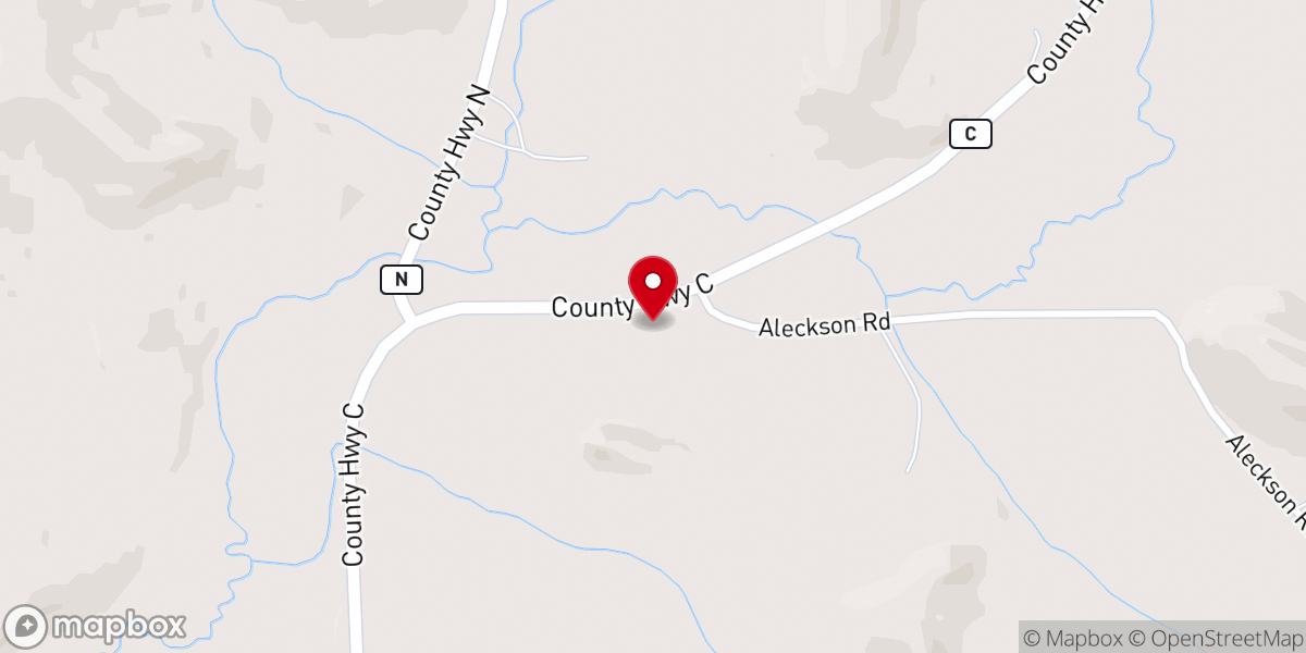 Map showing location of Upper Beaver Creek Lutheran Church