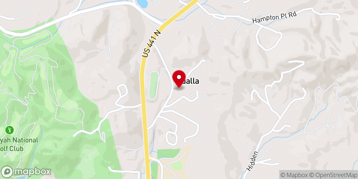 Map showing location of Shoal Creek Baptist Church