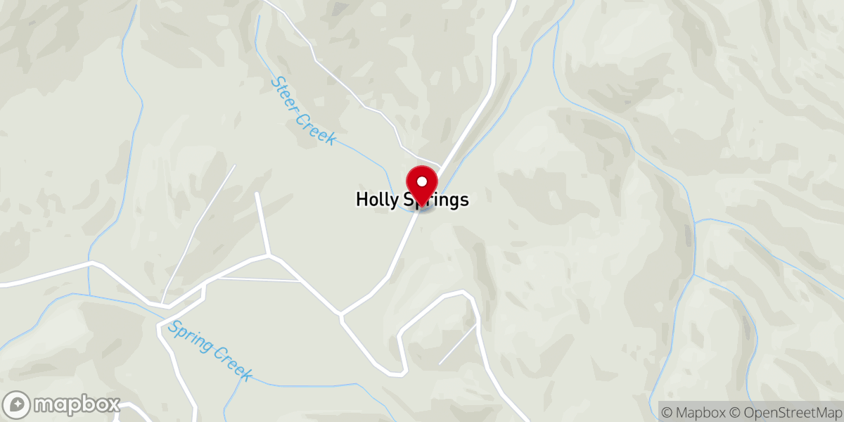 Map showing location of Holly Springs Baptist Church