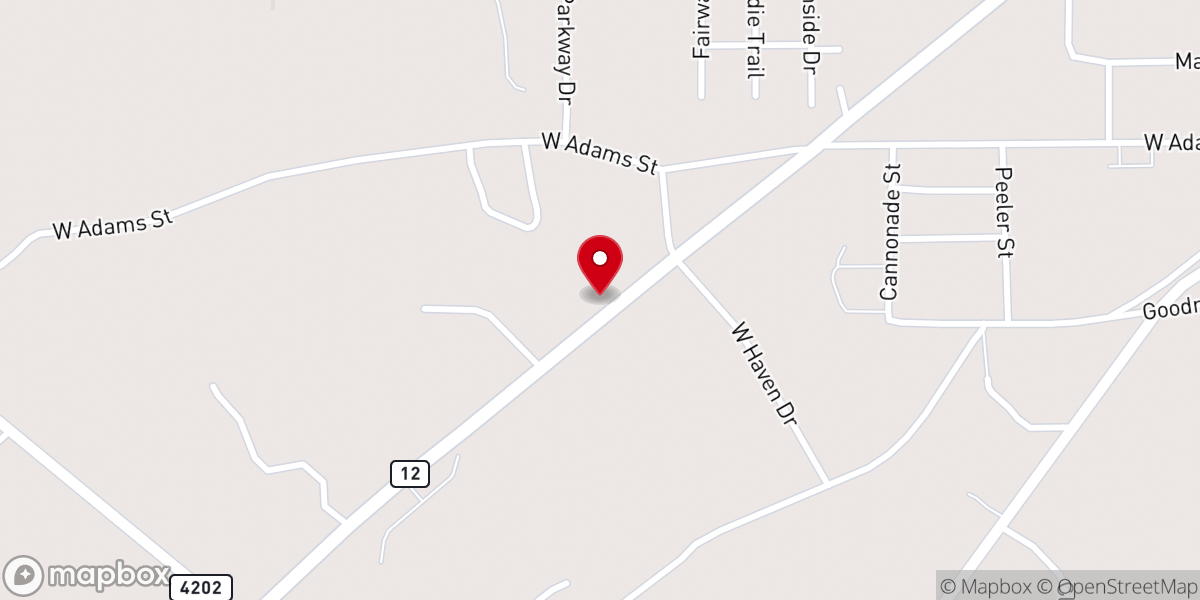 Map showing location of Shiloh Baptist Church