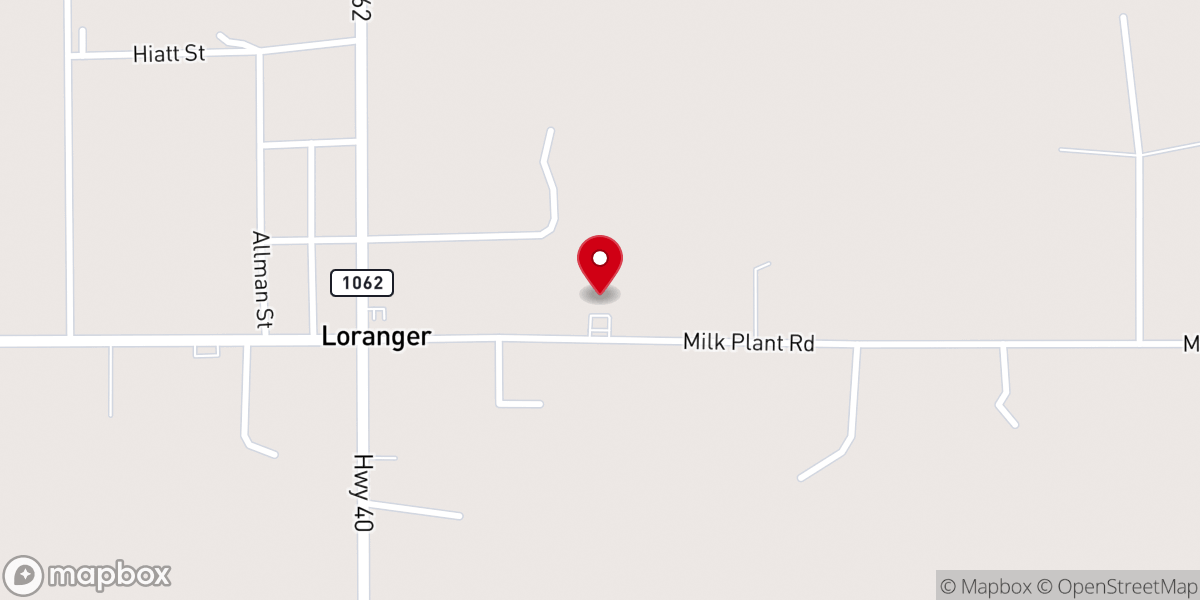 Map showing location of The Pentecostals of Loranger Community