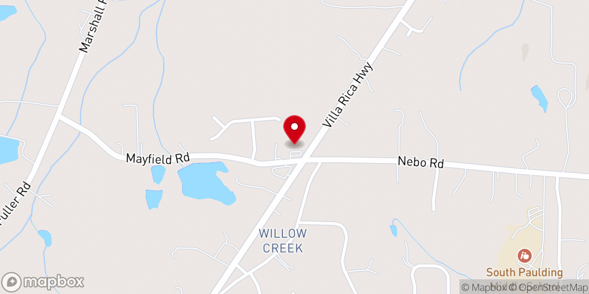 Map showing location of Crossroads Christian Center