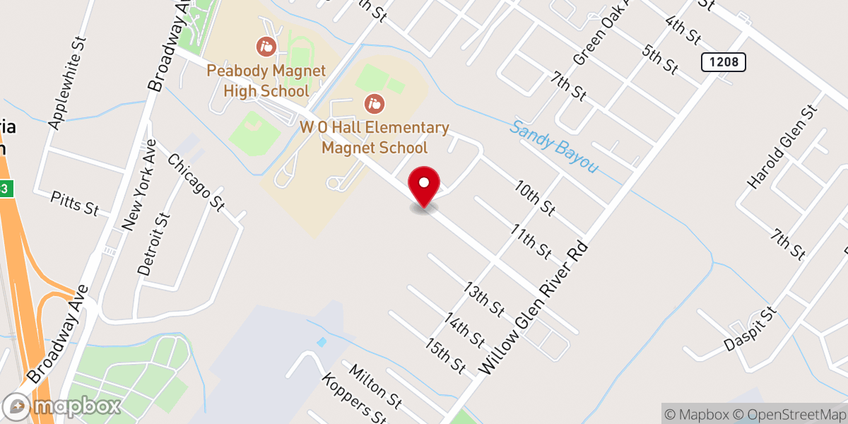 Map showing location of Bethel AME Church