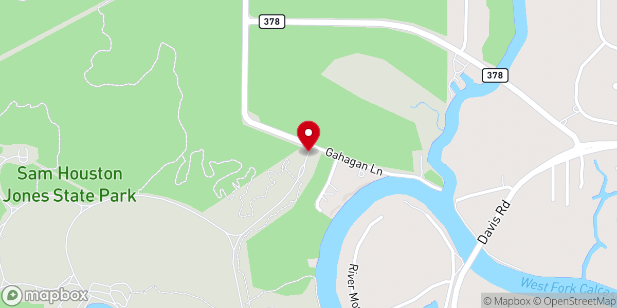 Map showing location of Sam Houston Jones State Park