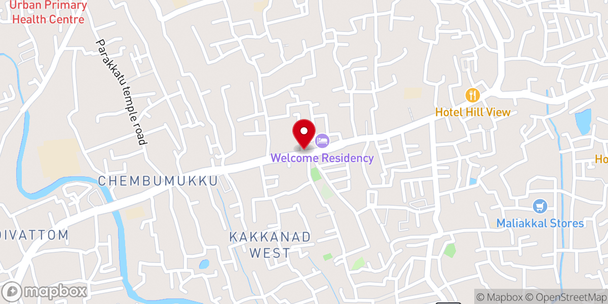 Map showing location of St. Joseph's Church, Vazhakkala