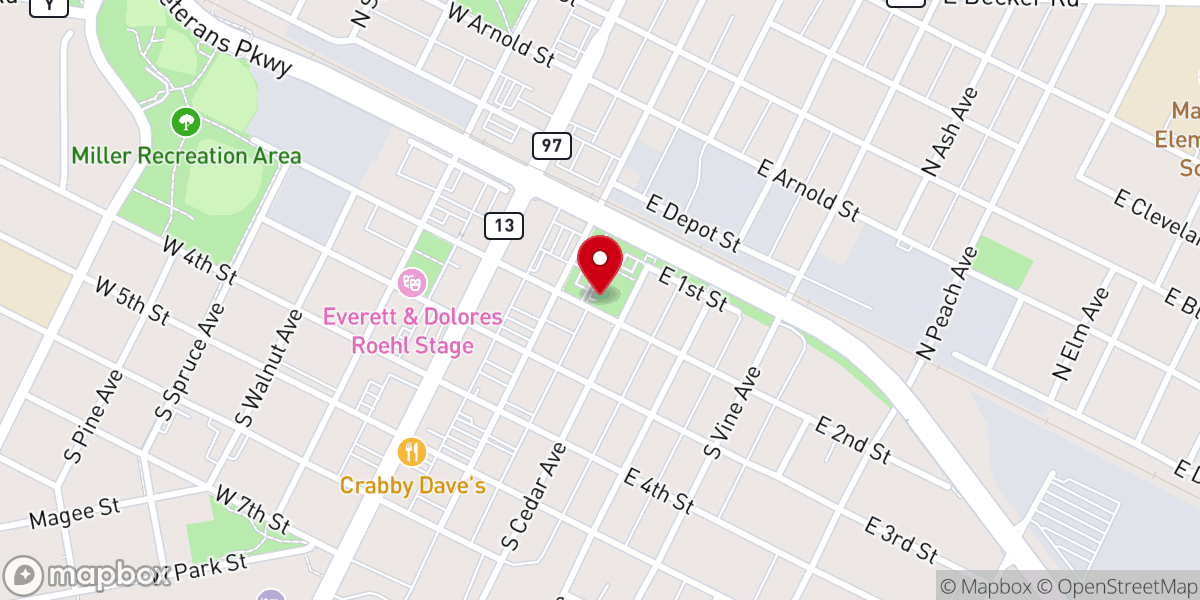 Map showing location of Second Street Community Center