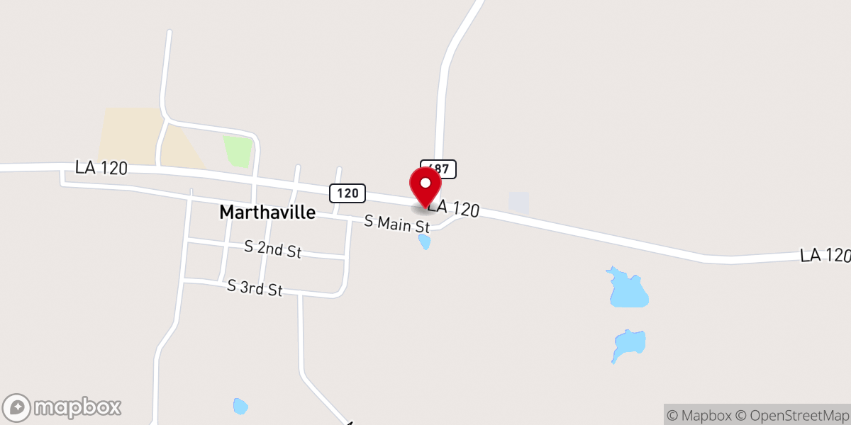 Map showing location of Natchitoches Parish Fire District 7