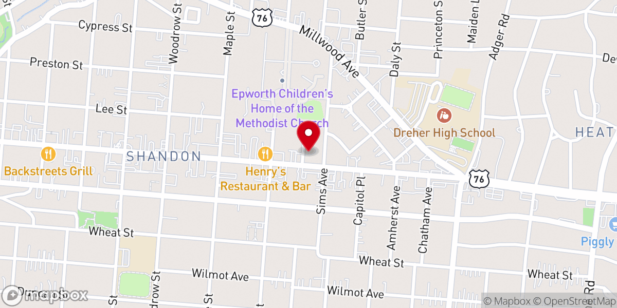 Map showing location of Riverside Community Church