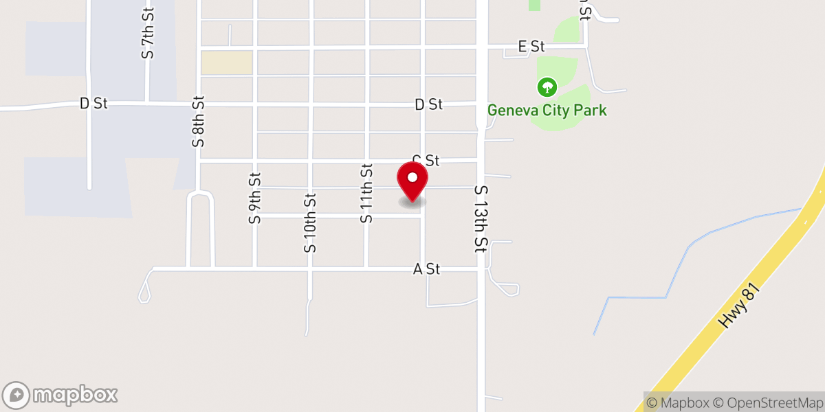 Map showing location of Geneva Baptist Church