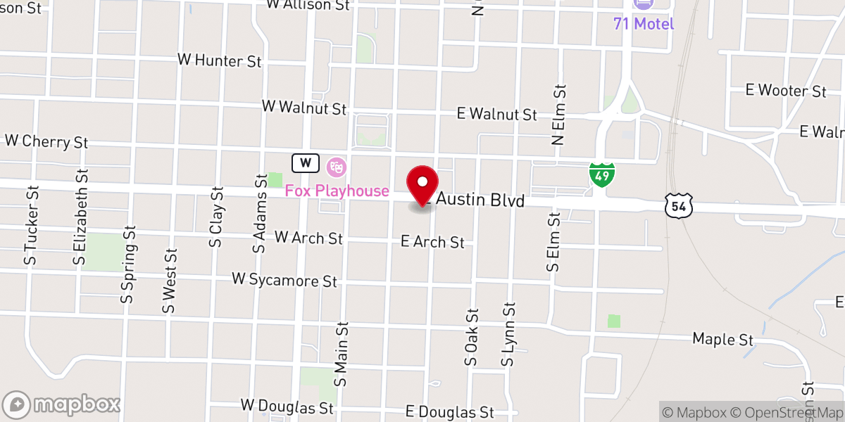 Map showing location of First Christian Church