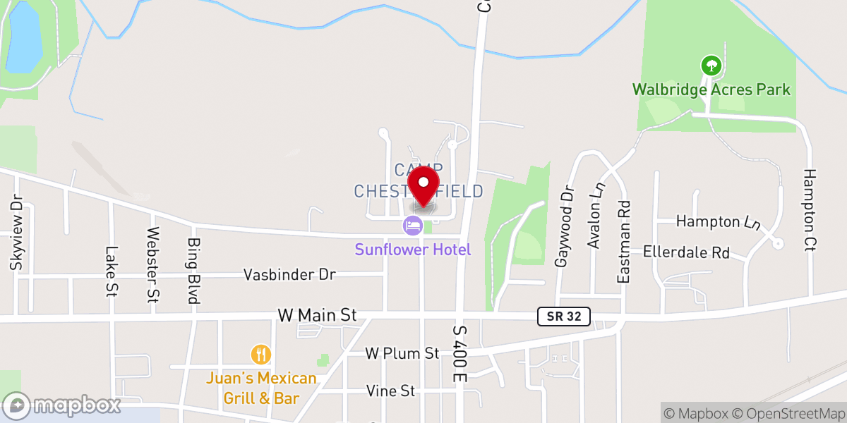 Map showing location of Camp Chesterfield