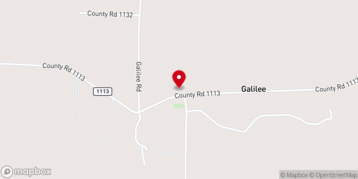 Map showing location of Galilee Baptist Church