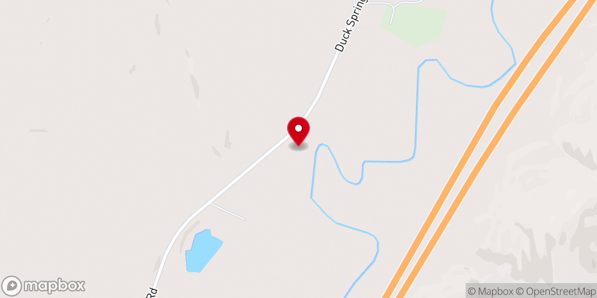 Map showing location of Duck Springs Baptist Church