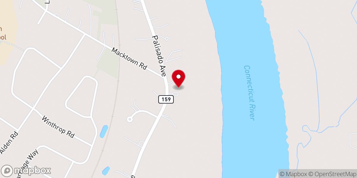 Map showing location of Oliver Ellsworth Homestead