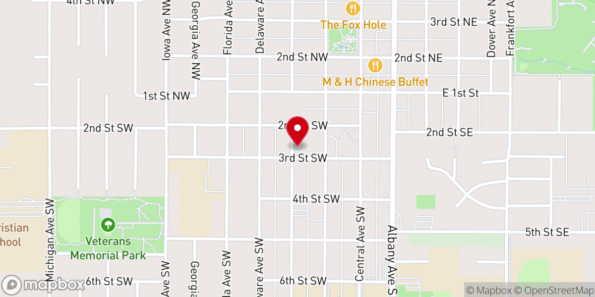 Map showing location of Cornerstone Baptist Church