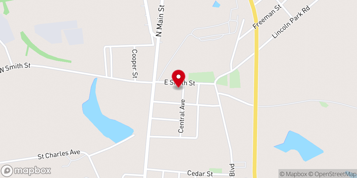 Map showing location of Trinity Church