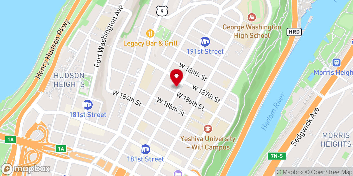 Map showing location of Fort George Presbyterian Church