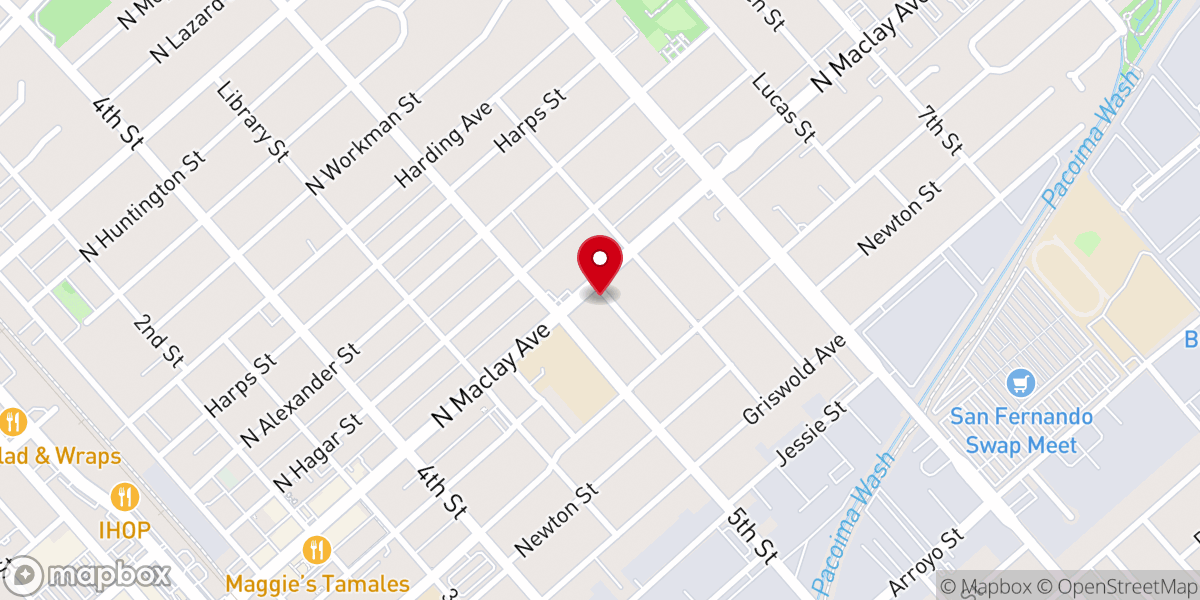 Map showing location of San Fernando Foursquare