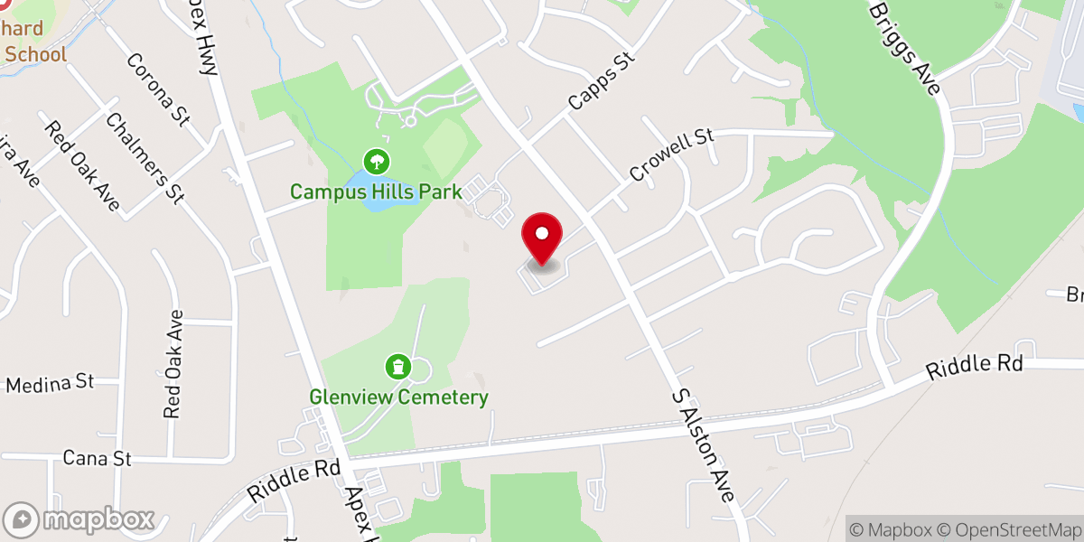 Map showing location of Ebenezer Missionary Baptist Church