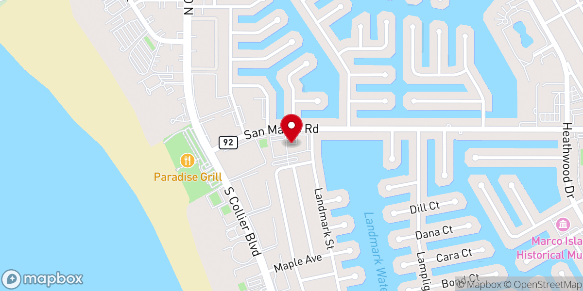 Map showing location of San Marco Catholic Church Memorial Gardens