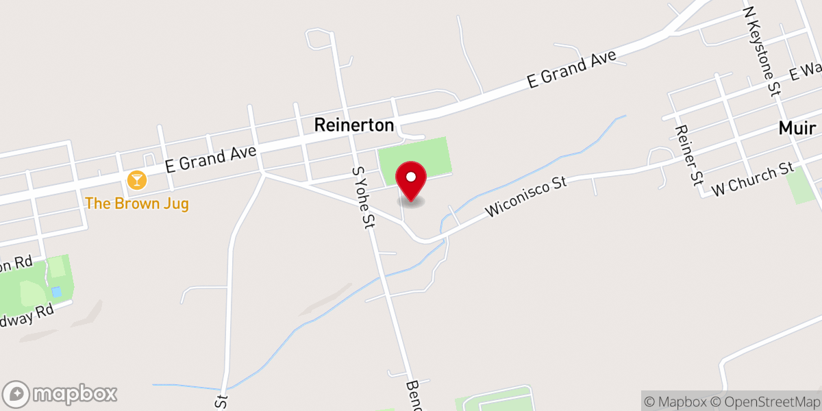 Map showing location of St. Peter's Evangelical Lutheran Church