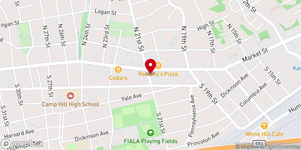 Map showing location of West Shore Baptist Church