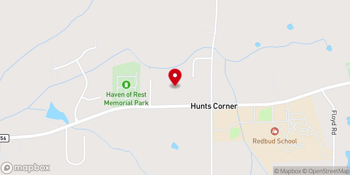 Map showing location of Pleasant Valley Baptist Church