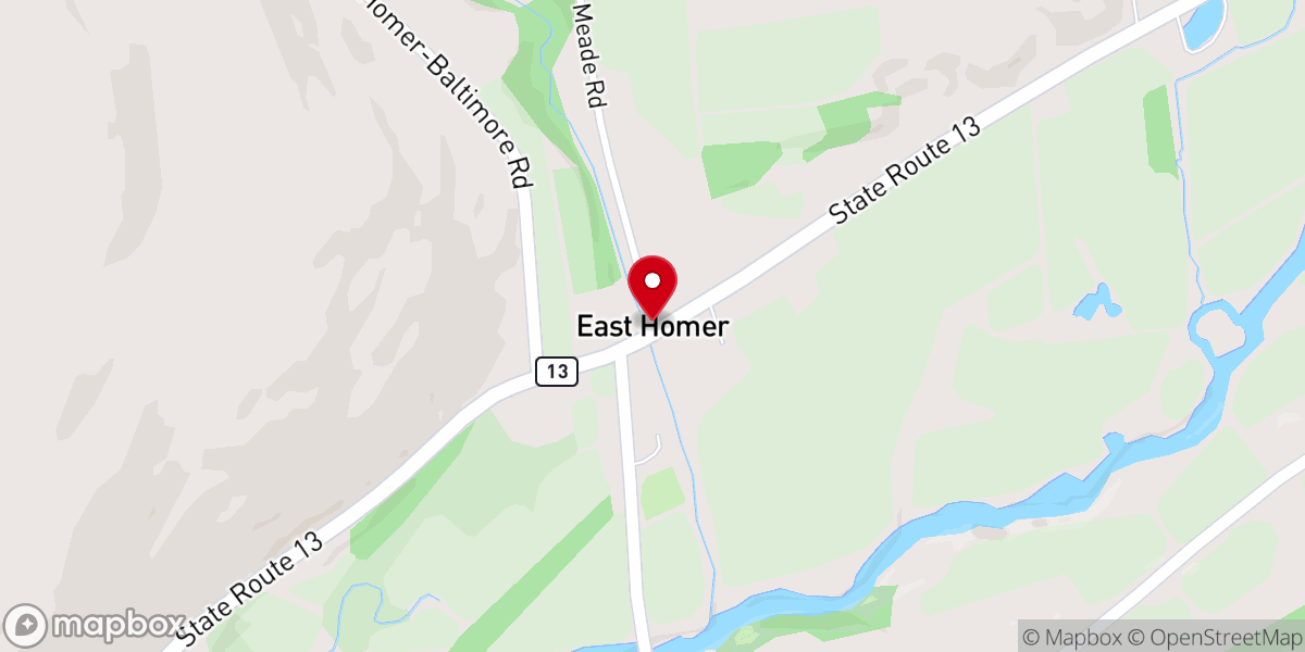 Map showing location of East Homer