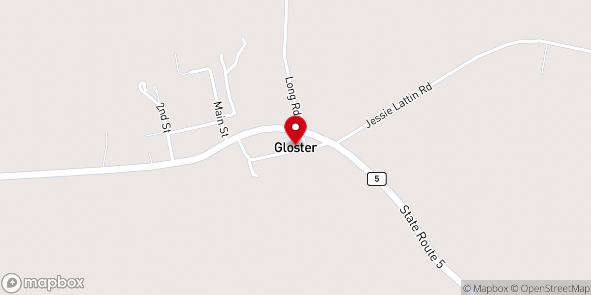 Map showing location of Bethlehem Baptist Church Gloster,La