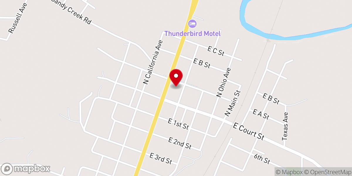 Map showing location of First Baptist Church
