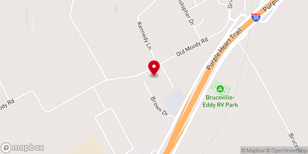 Map showing location of Bruceville Community Church