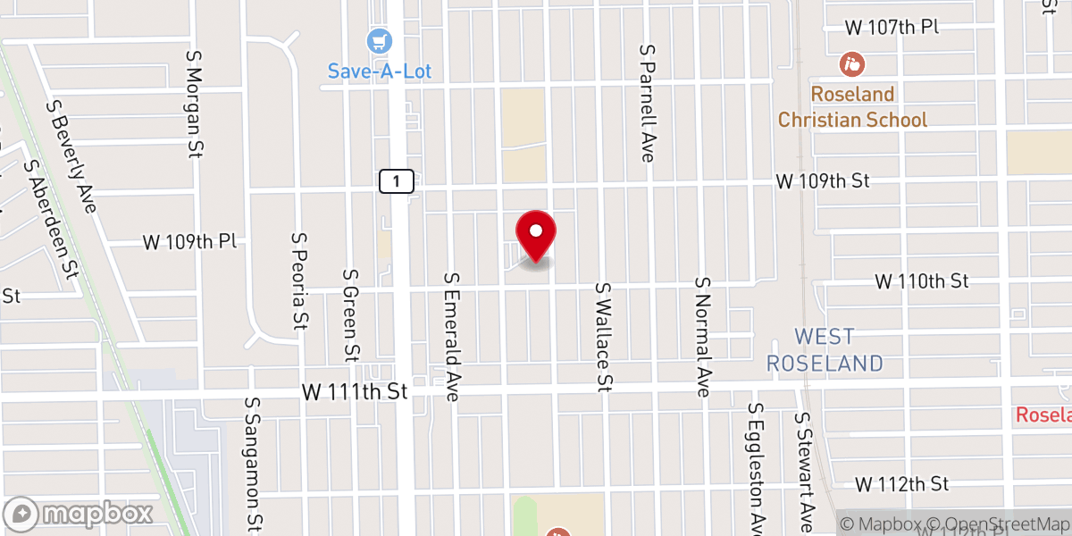 Map showing location of Allen Metropolitan Christian Methodist Episcopal Church