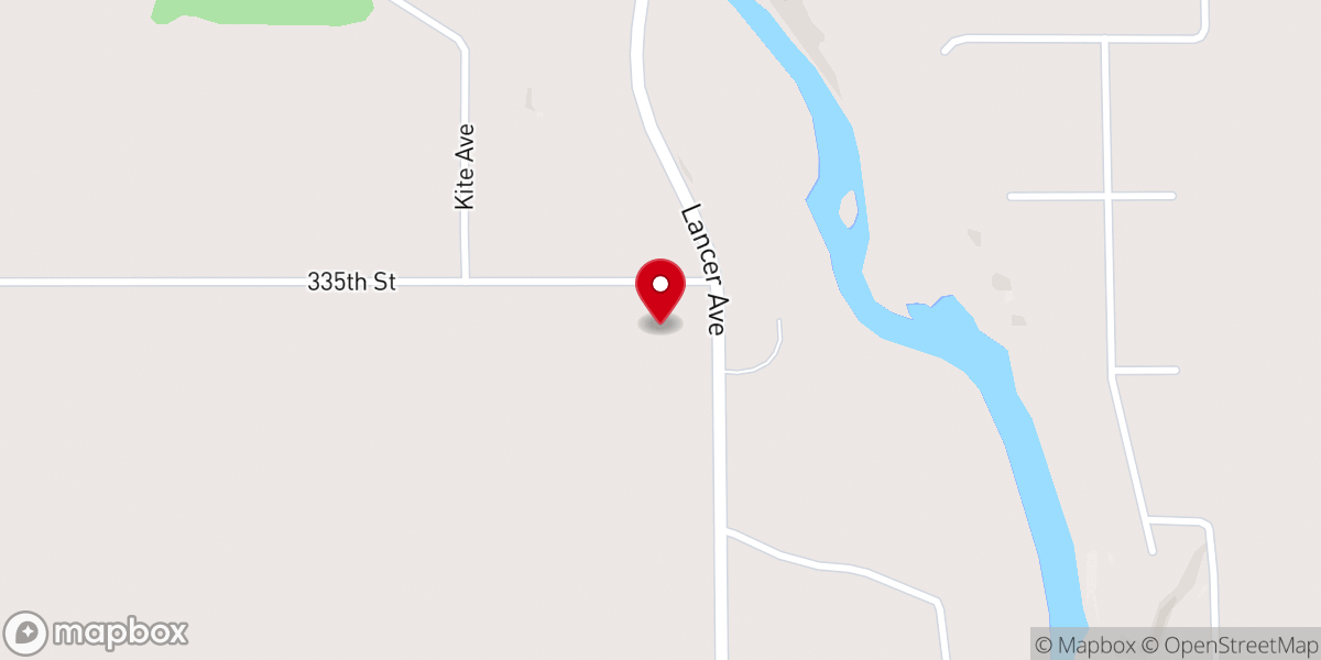 Map showing location of Osage Life Church