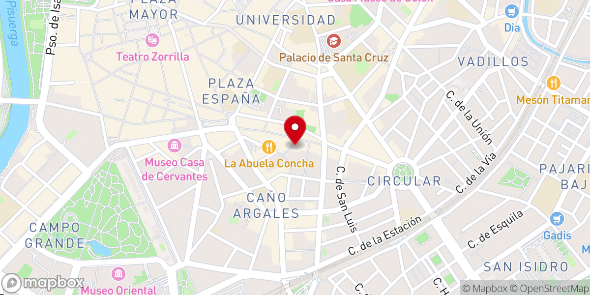 Map showing location of Parroquia de San Andrés Apóstol
