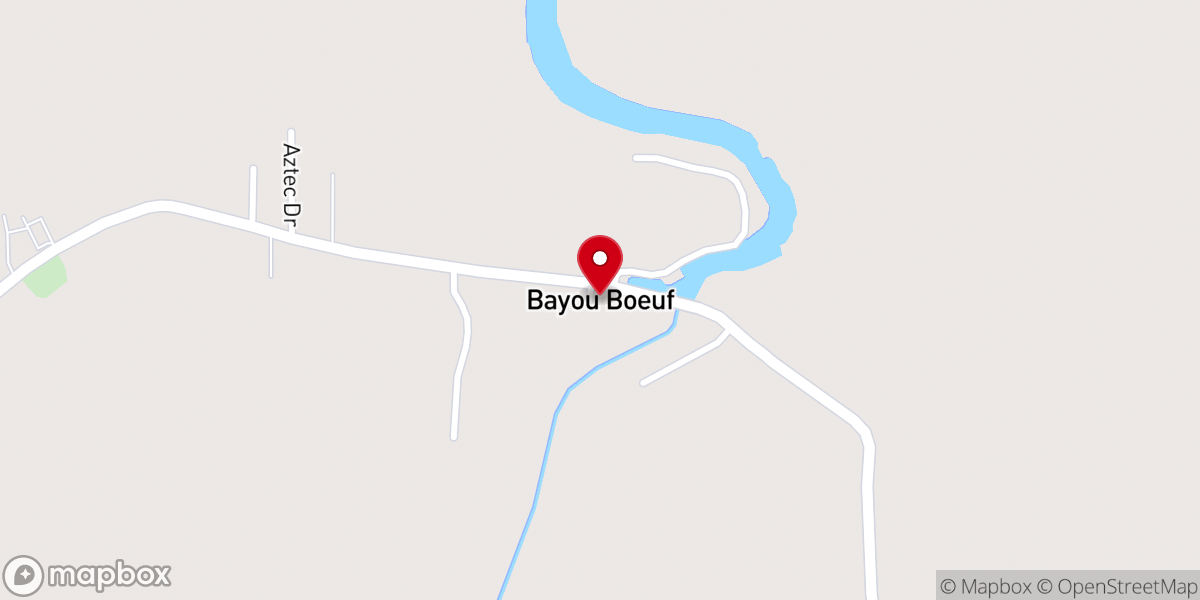 Map showing location of Bayou Boeuf