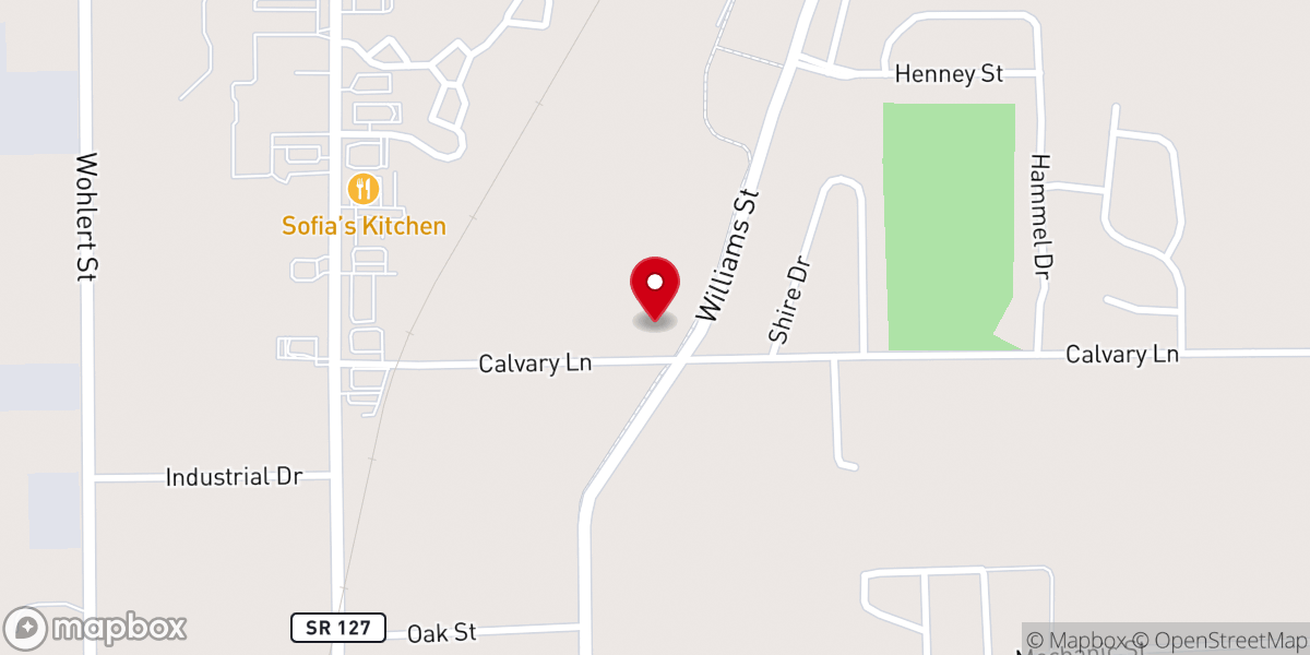 Map showing location of Calvary Lutheran Church